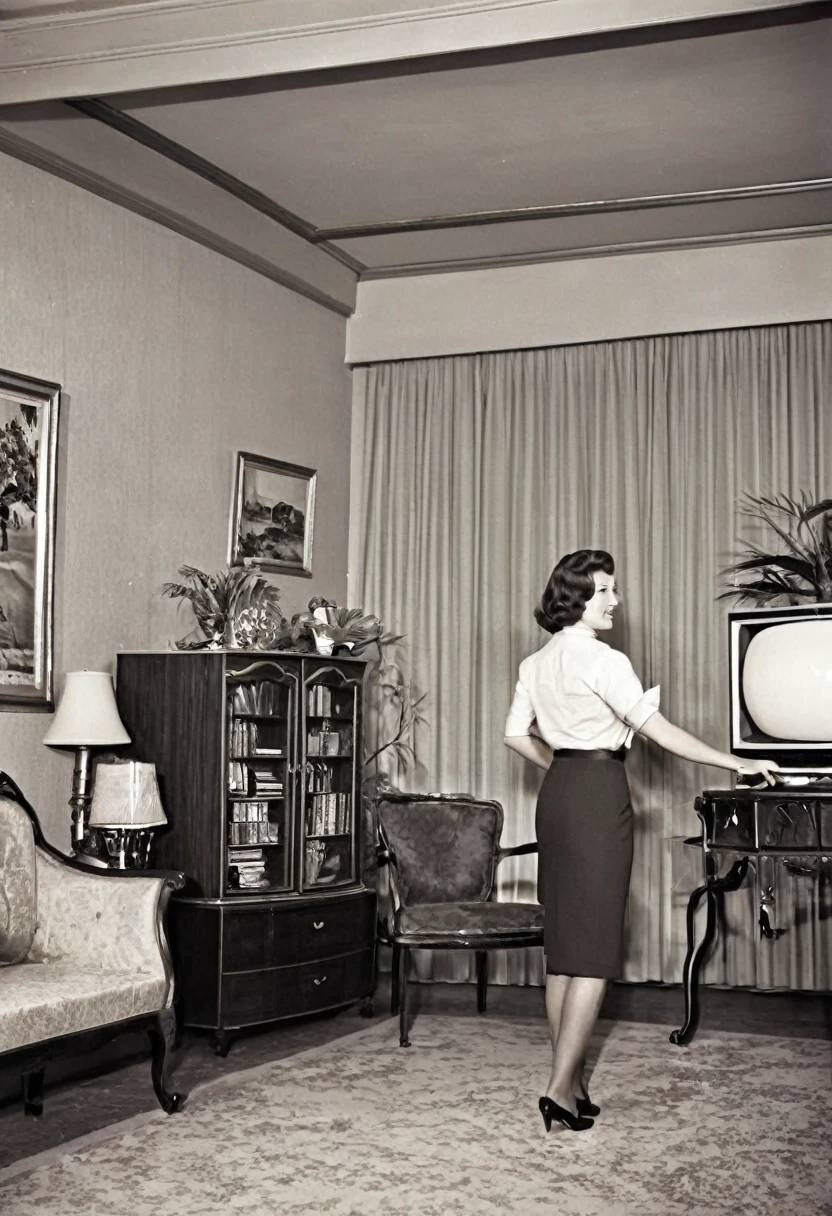 living room, 60s, panavision's photo, old photo,