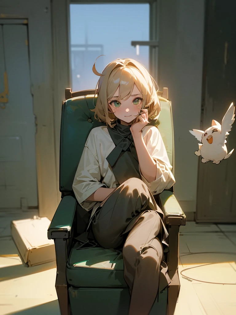 (absurdres, highres, ultra detailed:1.2),(solo boy:1.5),(middle age:1.1),(male focus:1.5),Drooping eyes,(beige color hair:0.9),messy hair,cobalt green eyes,black knitwear,peaceful,indoor,happy,computer,sit in a chair
Negative prompt: (EasyNegative:1.1),(ng_deepnegative_v1_75t:1.2),(girl:1.5)
Model: 7th_anime_v3_C