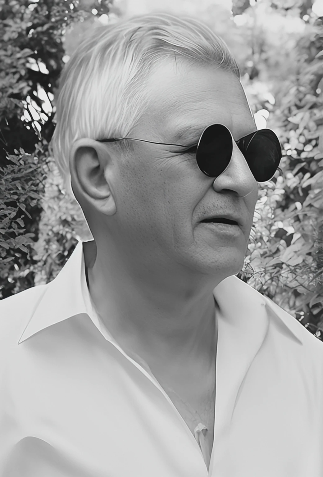 RAW photo, a portrait photo of 65 y.o man, traveler clothes, standing in the forest, natural skin, 8k uhd, high quality, film grain, Fujifilm XT3
