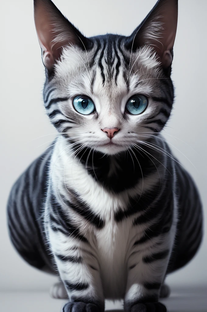 alien cat portrait in the style of xk3mt1ks over white background