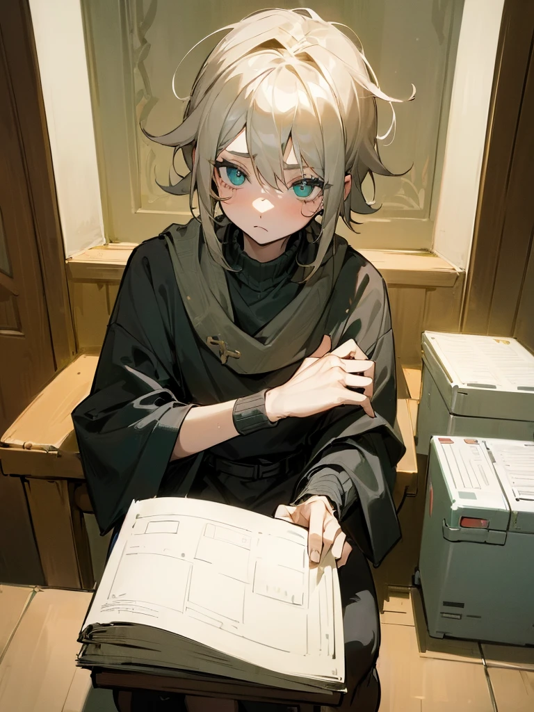 (absurdres, highres, ultra detailed:1.2),(solo boy:1.5),(middle age:1.1),(male focus:1.5),Droopiof eyes,(beige color hair:0.9),messy hair,cobalt green eyes,black knitwear,peaceful,indoor,happy,computers,sit in a chair
Negative prompt: (EasyNegative:1.1),(of_deepnegative_v1_75t:1.2),(girl:1.5)
Model: 7th_アニメ_V3_c、male、cool、