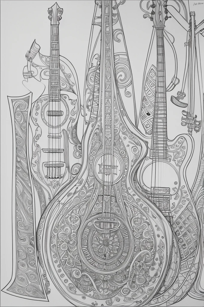coloring pages, of musical instruments. 