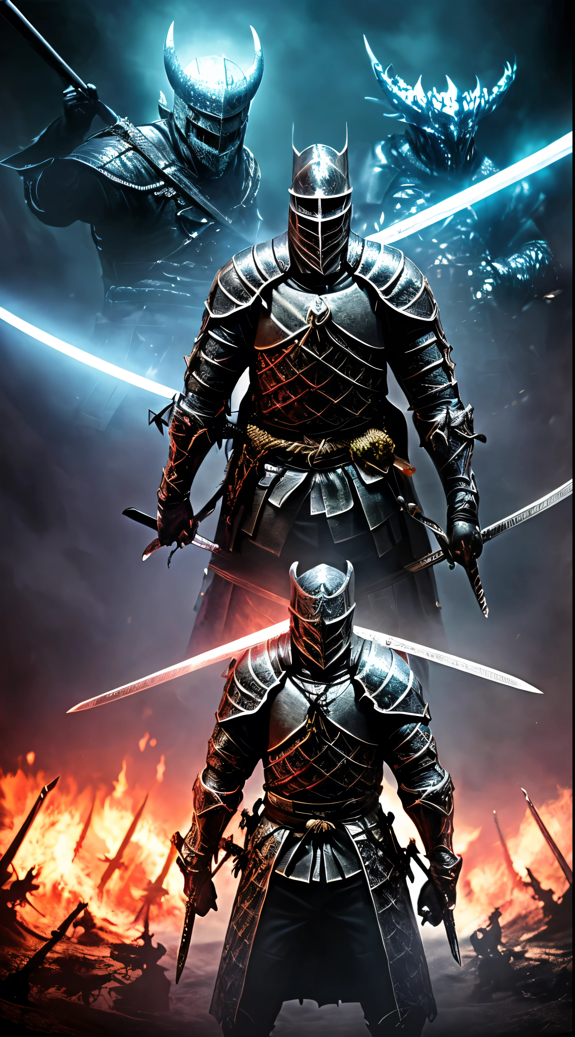 Jedi Knight、Neon-lit scene(Highest quality:1.2)、Bishop Cthulhu in the foreground(Deadly Battle Knight Background:1.5)、Smoky atmosphere(Surreal and otherworldly:1.3)、Neon Bishop&#39;s Robes(Cthulhu〈James Cthulhu〉)※39;s Tentacles Extending:1.4)、The Bishop&#39;s stern, Grotesque face(A hooded knight in armour carrying an ominous weapon:1.6)、A dark and ominous background contrasting with bright neon lights、(Detailed Texture:1.1)、