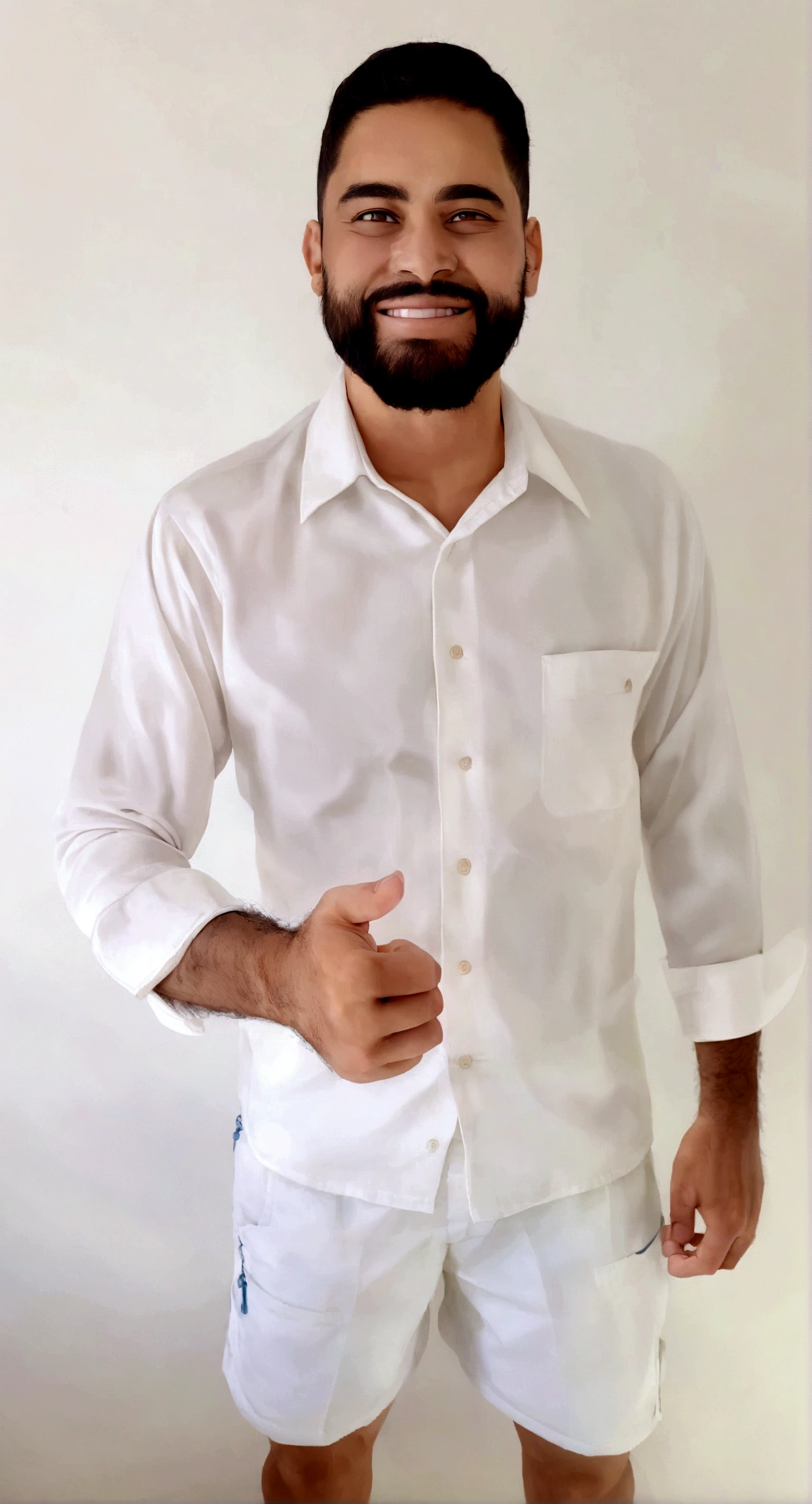 smiling 30 year old man with beard