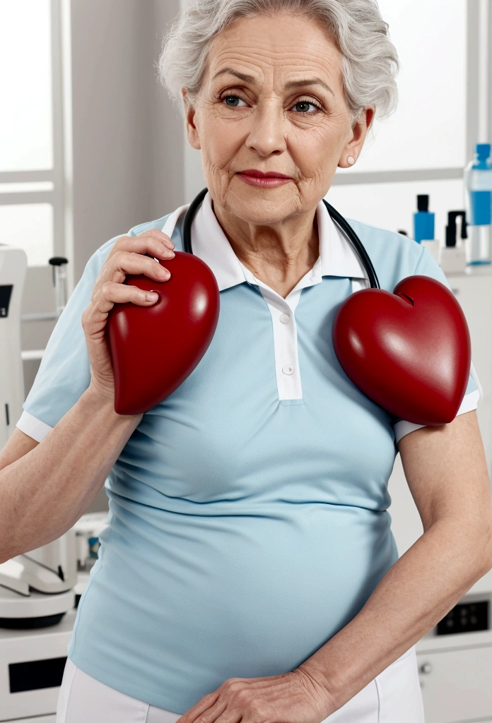 Create an image for a product designed to treat hypertension. Depict a middle-aged or older person who is active, such as running, cycling or gardening. Use a calm colour scheme (blue, green, white) to emphasise a healthy and active lifestyle. Add medical context (heart charts, arteries, blood vessels) and scientific elements (molecular structures, laboratory instruments). Include a short text block with the main benefits of the product: "Effective control of blood pressure", "Healthy heart - healthy life", "Regain your energy and activity". The image should evoke a sense of hope and confidence, emphasising the reliability and professionalism of the product.