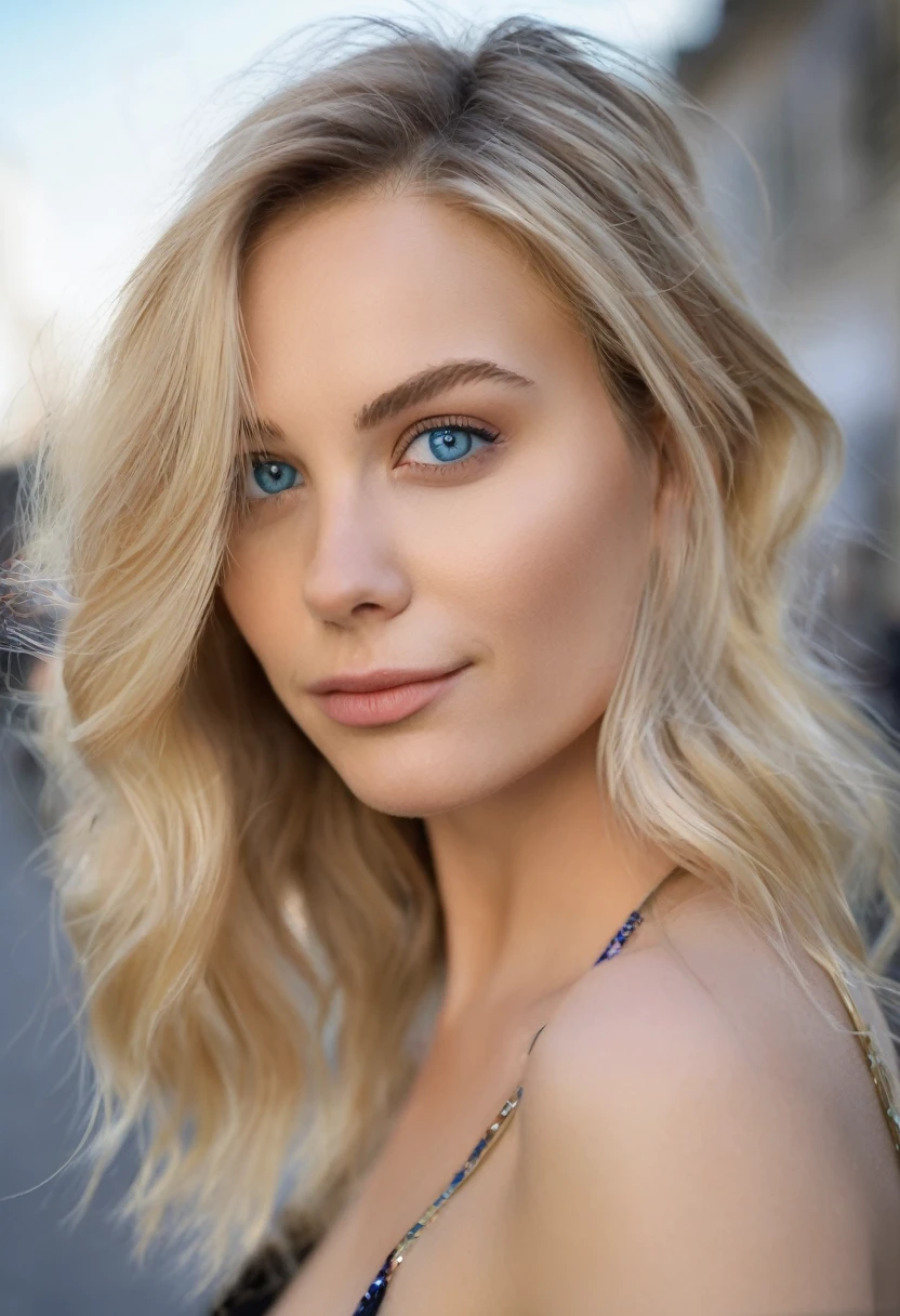 extremely réaliste french girl with blonde hair and blue eyes,belles lèvres et yeux détaillés, détaillé et ,peau imparfaite,peau texturée,Partie supérieure du corps,beaux cheveux blonds détaillés,porter un crop top nlanc , feste à rayures bleues, air force blanche , plan pris avec un iphone dans un mirroir