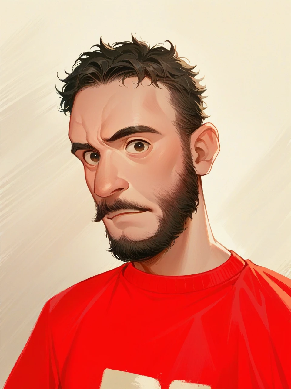 Disney Pixar Cartoon 30 year old man, with little beard and who works with payment methods