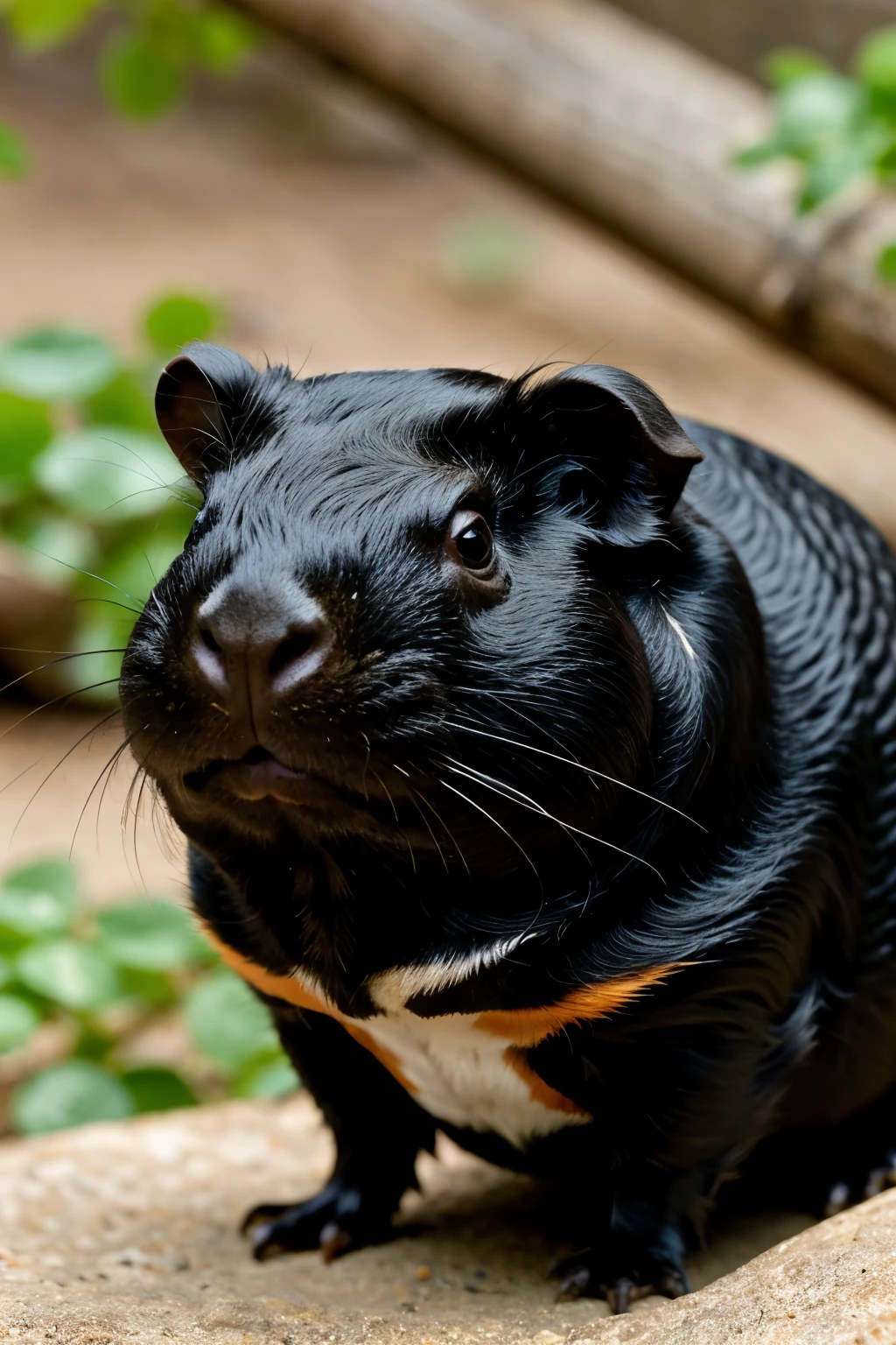 ((Best Quality)), ((Masterpiece)), (detailed), a black guinea pig with a jutos toad