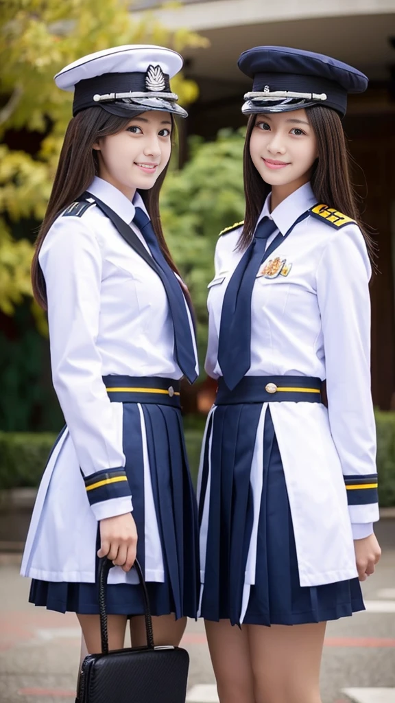 Love Student, Two female students in uniform, Lesbian couple, Tall and thin, beautiful, Alumni, Classmate