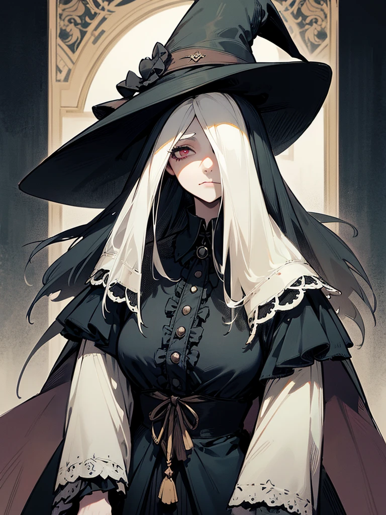 A female adult plague doctor. She would have totally black hair, her hair is short and messy. Her eyes would also be black and she would be very tall, having the appearance and stature of an adult. She has dark circles under her eyes. Her clothes would cover her entire body except for her face.
Victorian Style art. Dark Art.