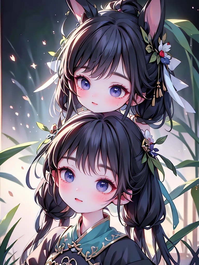 (Highest quality)(Masterpiece)A little boy and girl are facing each other and kissing、Many colorful flowers are blooming