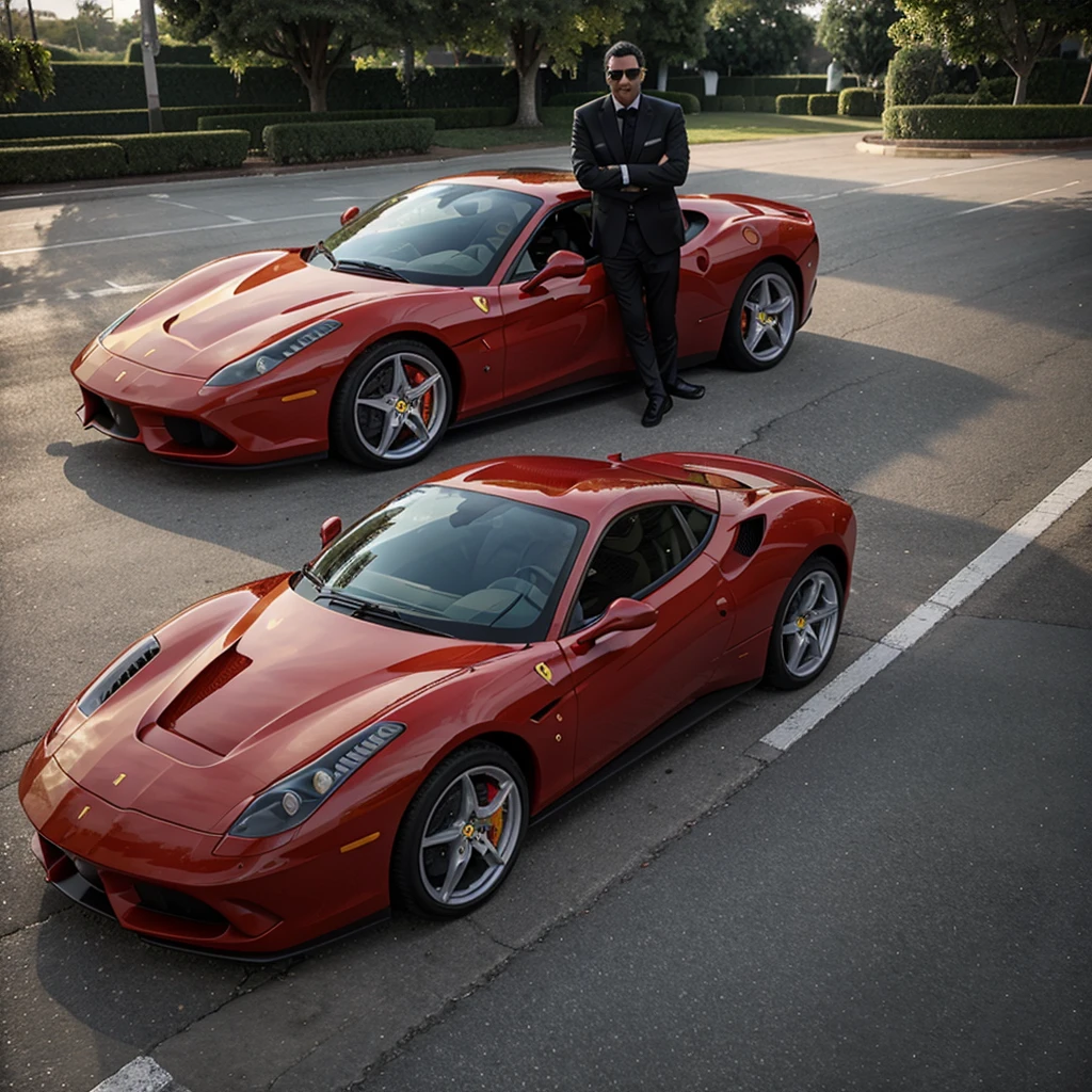 A rich man in ferrari