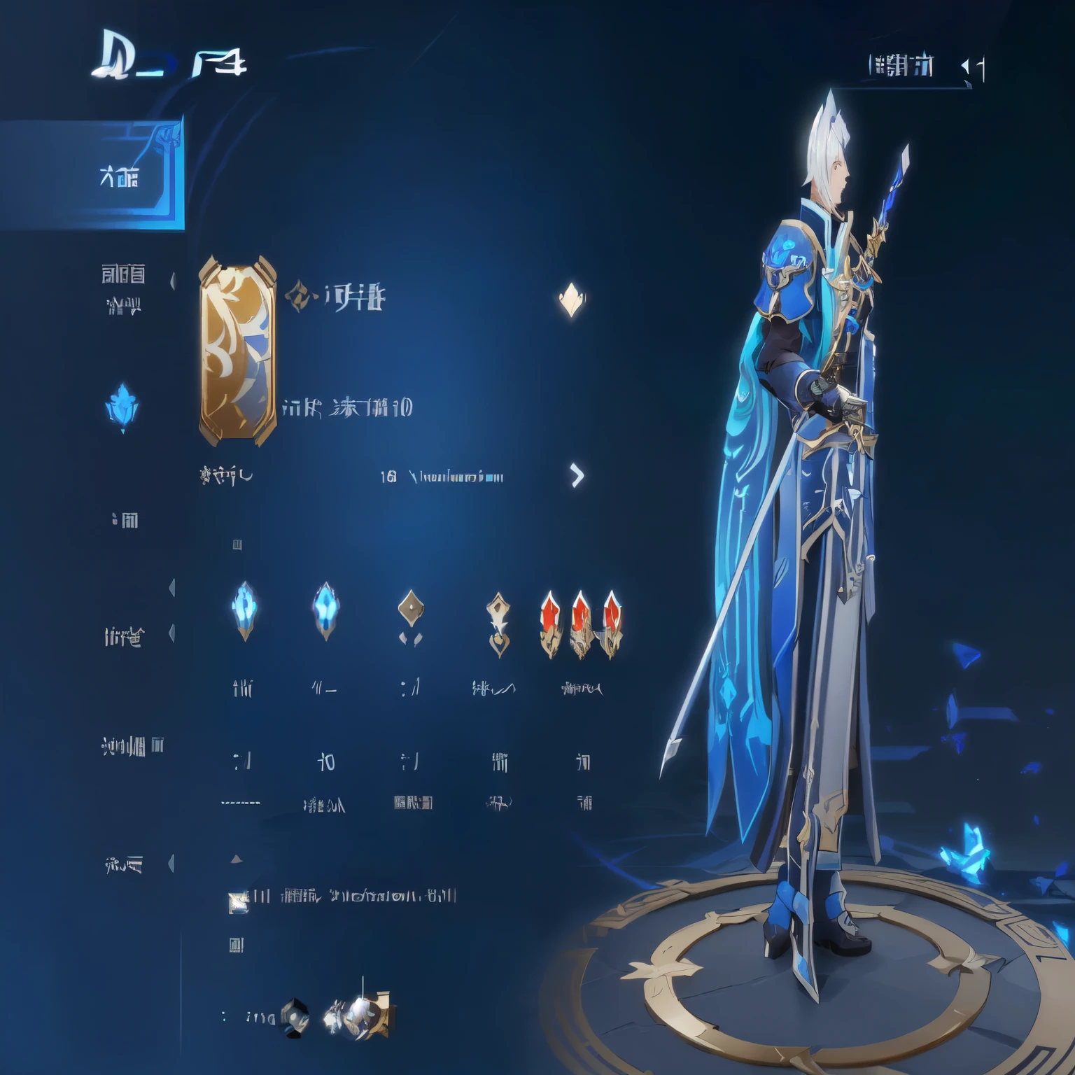 a screenshot of a character in a game with a sword, 8 k character details, uhd character details, style of duelyst, genshin impact character, 8 k uhd character details, valorant character, lineage 2 revolution style, ability image, on ps5, character selection screen, genshin impact style, character profile art, game hud