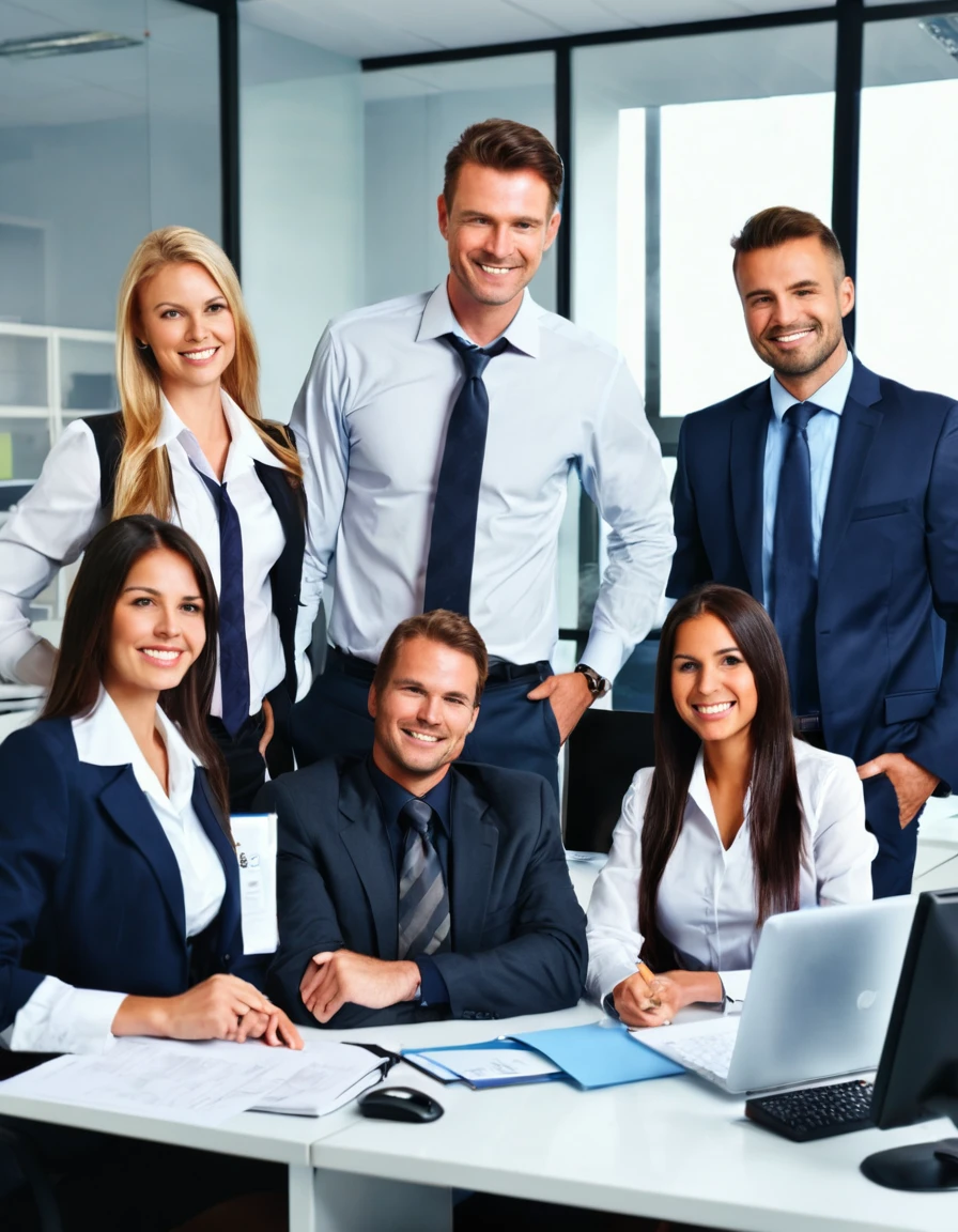 a team of nice office workers
