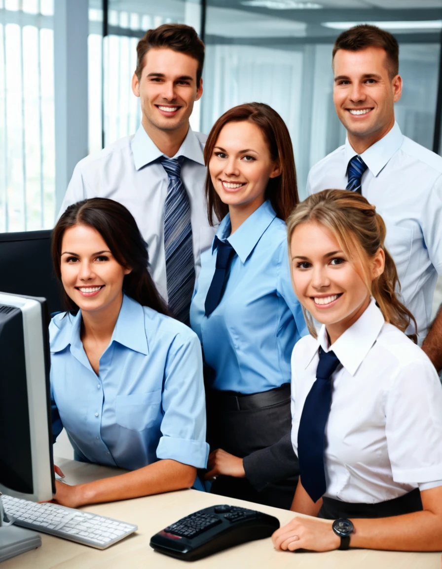 a team of nice office workers