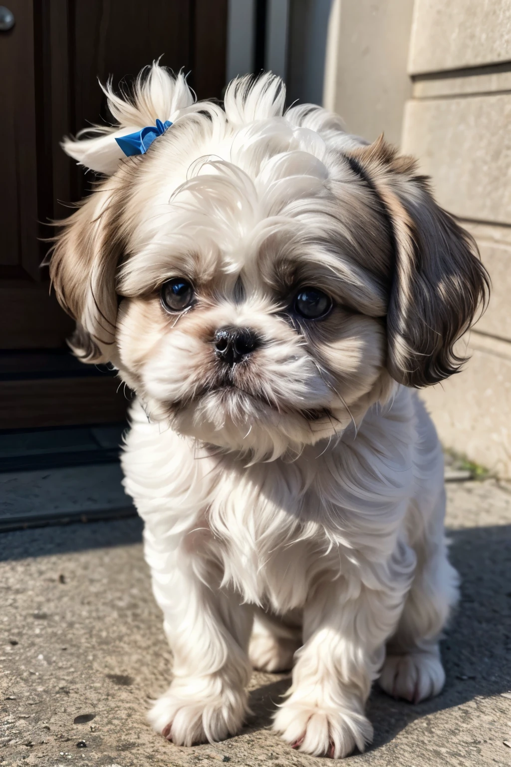 Take a photo of a white Shih-tzu