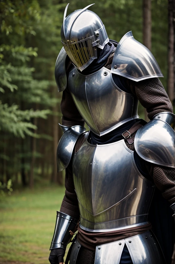 Knight trying to take off his armor