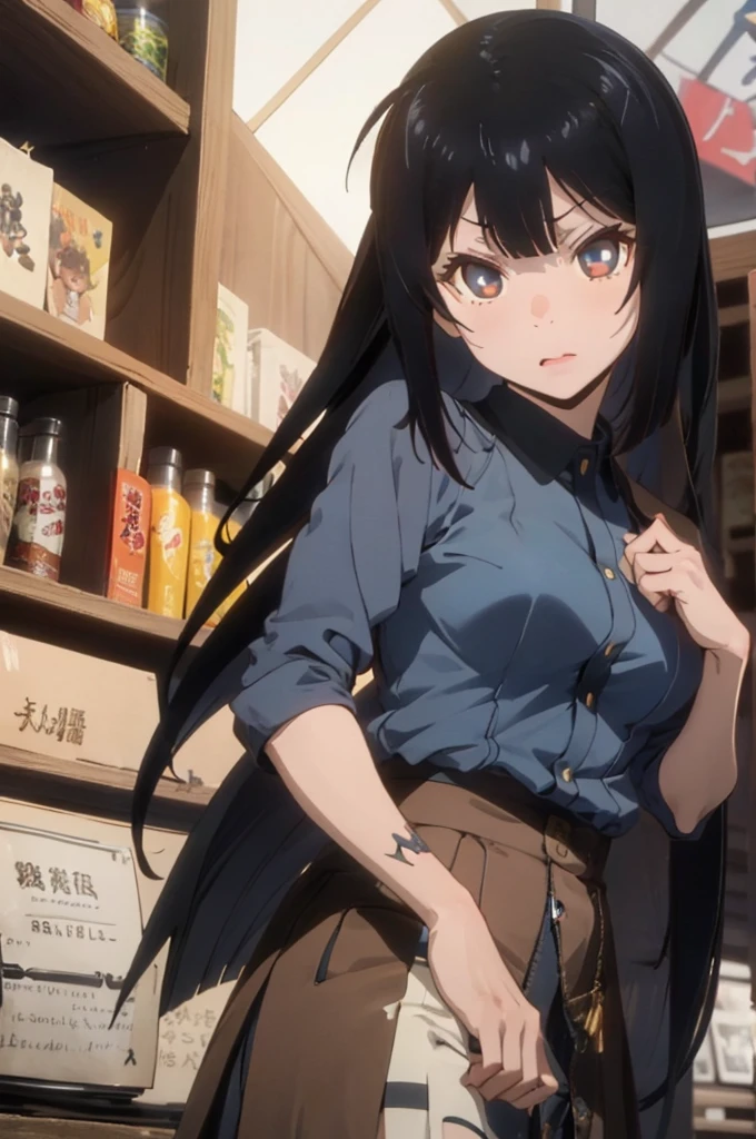 1 female, fierce, young kid, asian, spiked baseball bat, cute, full sleeve geisha tattoo, biker gang, hourglass figure, on the dessert, light brown hair, blue pupils, pout, best quality