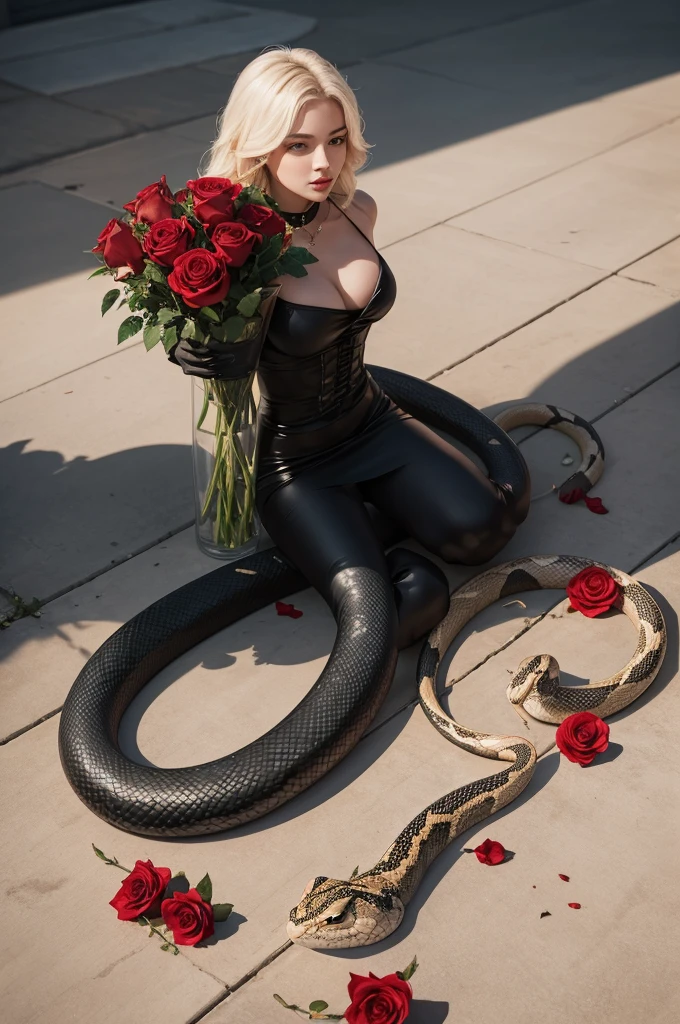 I have Fine LINE with roses and a snake in the middle of them with soft shadows