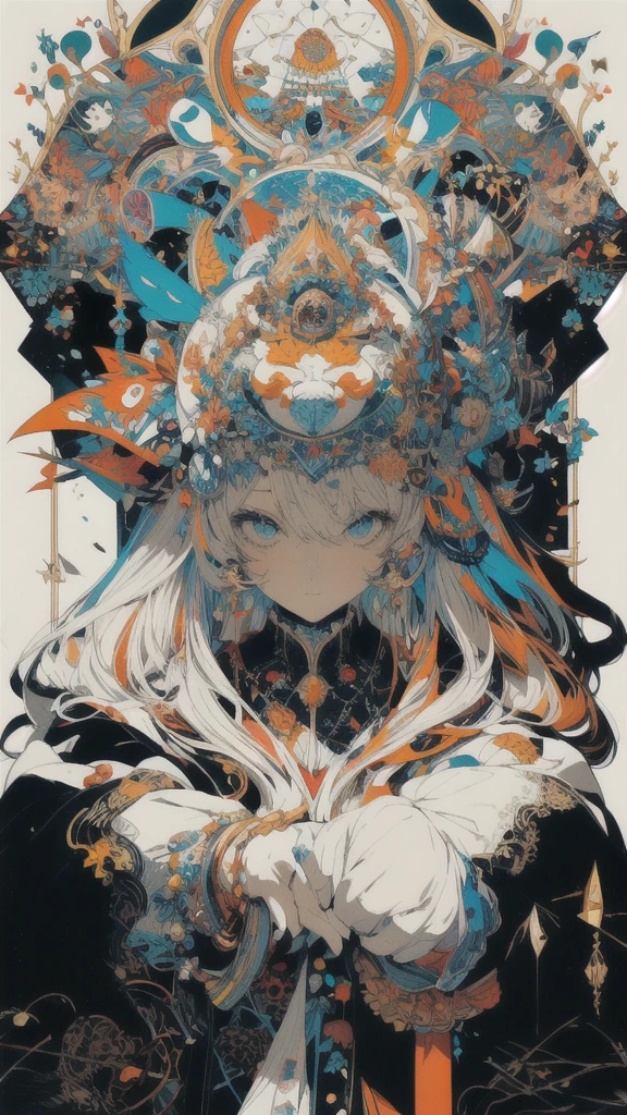 leaning back with hands out in the air,girl、high school girl、(masterpiece, highest quality, official art:1.2), (flat color:1.5),(colorful),looking at the viewer,1 girl,alone, white background, ,(2D:1.5) ,NSFW