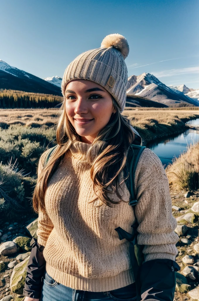 VeronicaCipher ((upper body selfie, happy)), masterpiece, best quality, ultra-detailed, solo, outdoors, (night), mountains, nature, (stars, moon) cheerful, happy, backpack, sleeping bag, camping stove, water bottle, mountain boots, gloves, sweater, hat, flashlight, forest, rocks, river, wood, smoke, shadows, contrast, clear sky, analog style (look at viewer:1.2) (skin texture) (film grain:1.3), (warm hue, warm tone) :1.2), close up, cinematic light, sidelighting, ultra high res, best shadow, RAW, upper body, , wearing pullover
kodak vision 3,