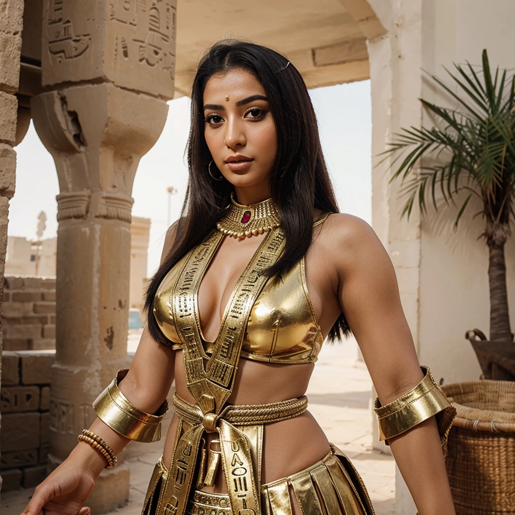 photorealistic instagram egyptian woman, traditional outfit