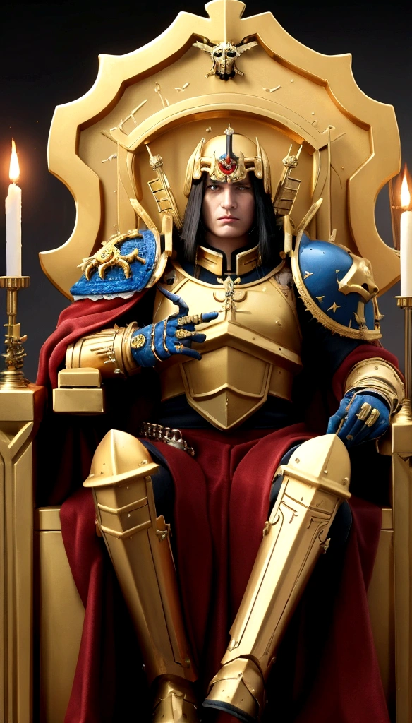 Warhammer 40K Emperor,Sit on the golden throne,Surreal art