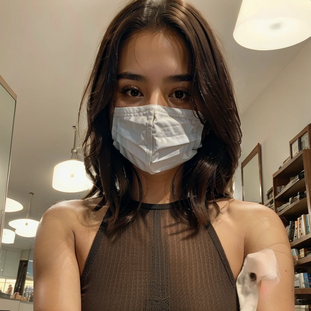 masterpiece, best quality, high quality, 1 girl, 
black-brownish hair, selfie, s24 galaxy quality, 8k quality, ((phone covering face)) (zoomed out)) 
