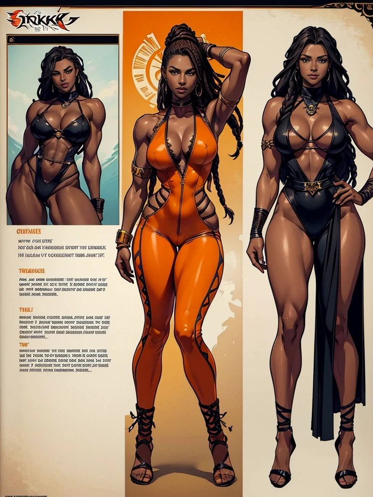 (Sonya Blade), ((Masterpiece)),(((Best Quality))),((Character design sheet)), ((full body view)) ((Russian milf woman)) mature face, delineated cheekbones, high cheekbones, illustartion, muscular, Sexy Bimbo, (giant breast:1.7, Huge ass:1.8), black hair, ((Detailed Face:1.4)) a handsome female, (American milf:1.4), (bikinis:1.3) ,sparkly skin, (swollen lips:1.4) , Rough sketches, the pose, 8K,16k, ( Teaching: 1.3) Beige color palette, pale legs,,,, Pale Hands, pale face