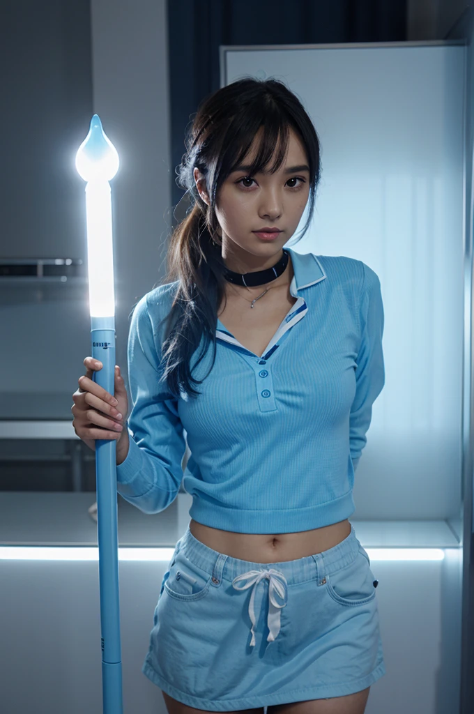 A light blue lightstick that says AZT46