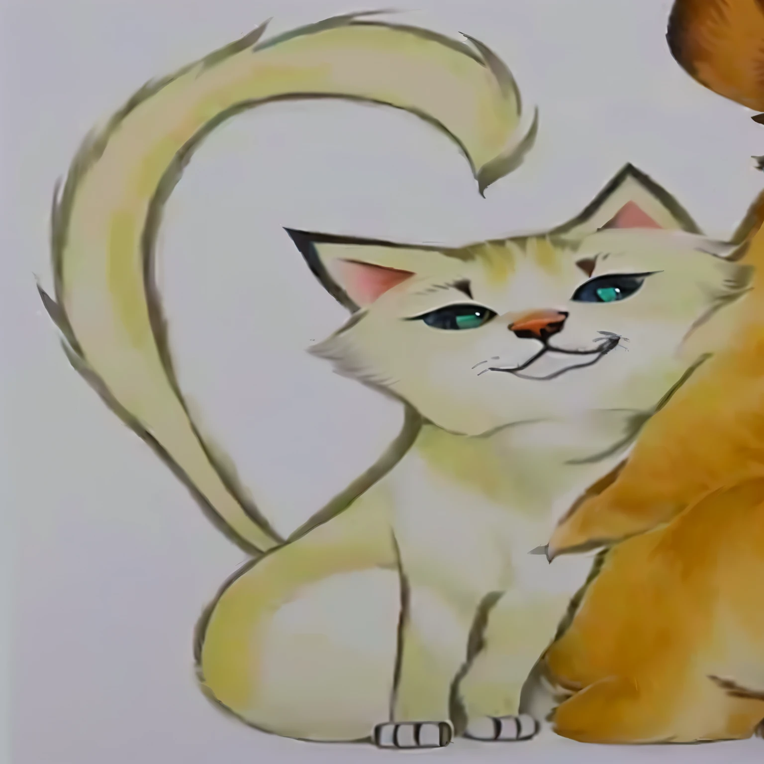 painting of a cat and a dog with a heart-shaped tail, furry art, furry art!!!, an gato anthropo, anime cat, furry artist, gato anthropo, professional furry drawing, fursona art, warrior cats fan art, pov furry art, gato anthropomórfico, Nothing, portrait of ((pernicious)), realistic anime cat