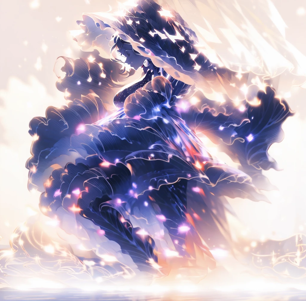 Masterpiece, best quality, very detailed, an illustration of a very beautiful witch with a big hat on, a crow is near her, she is anatomically correct, her body is perfectly anatomically correct, illuminated