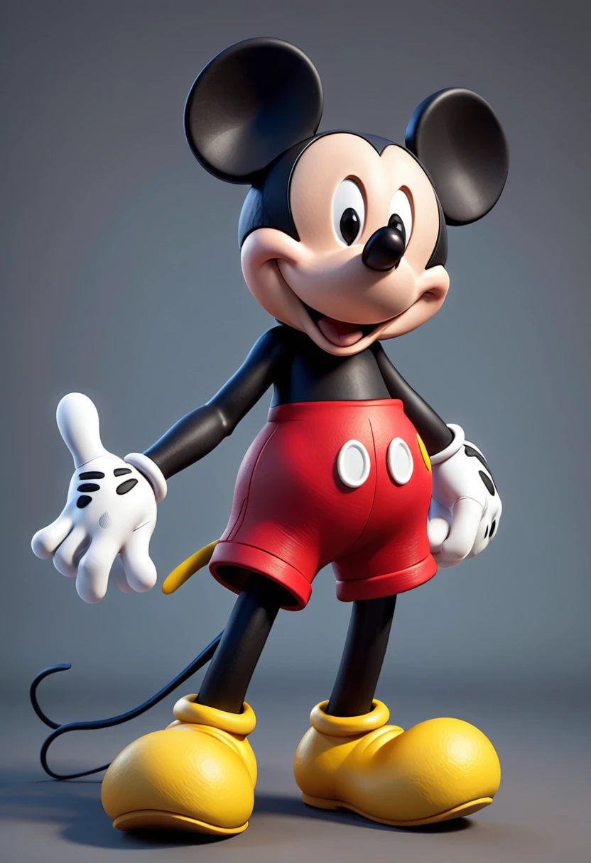 um Mickey Mouse em estilo 3D