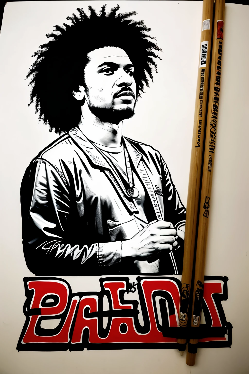 ((Best Quality)), 
Dr drums graffity drawing 