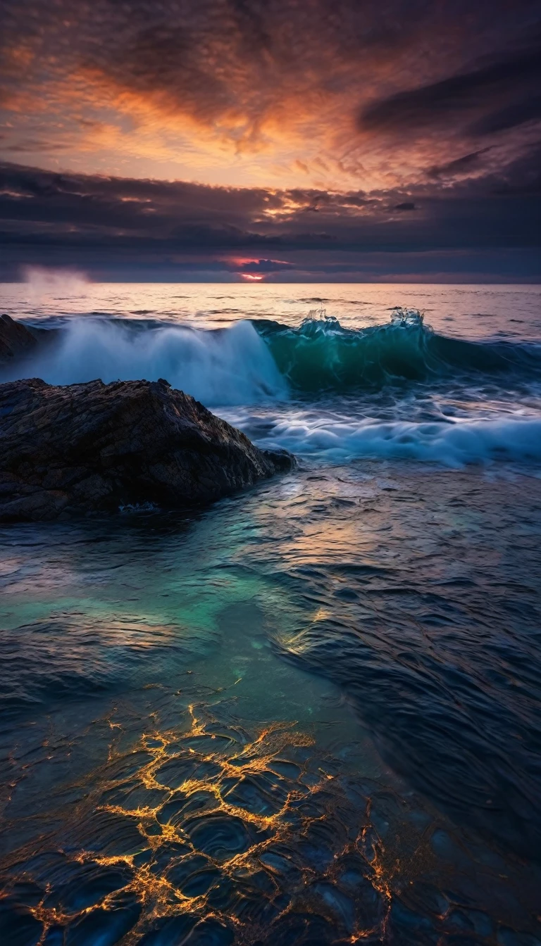 water, Ocean, Dark Sky, sunset, Milky Way