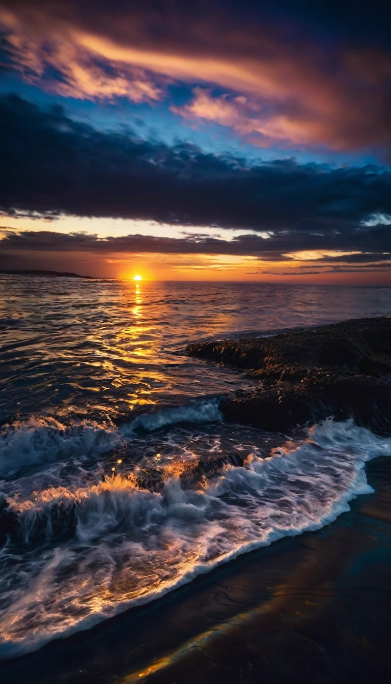 water, Ocean, Dark Sky, sunset, Milky Way