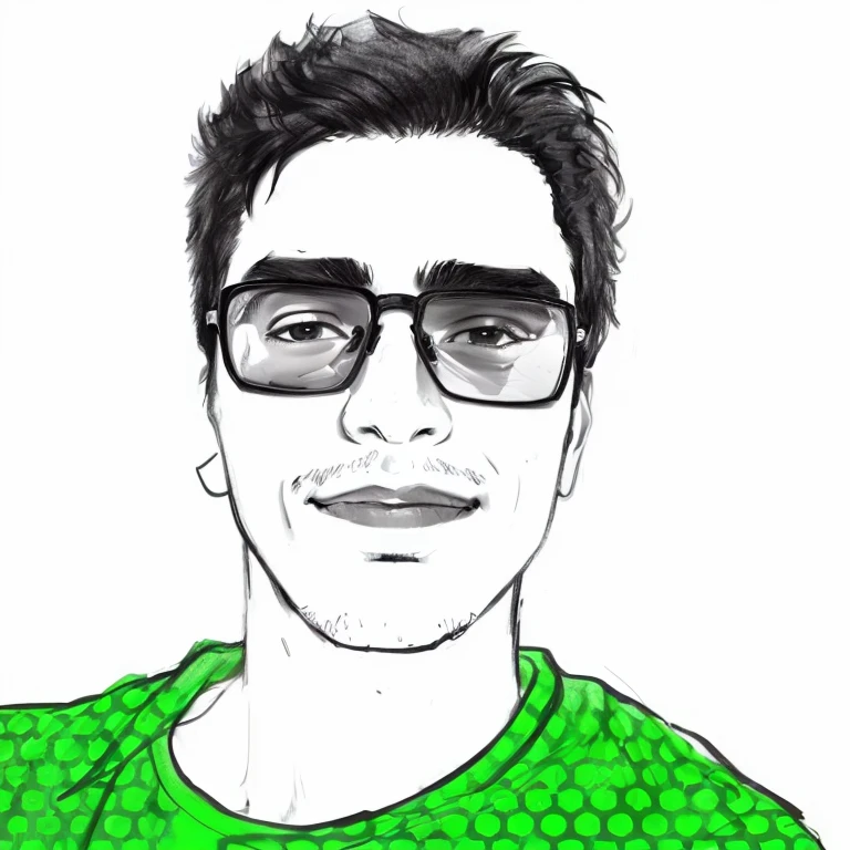 a drawing of a man with glasses and a green shirt, 2d portrait, Cartoon portrait, digitalportrait, nft portrait, have a self-portrait, digitalportrait, digital illustration portrait, high-quality portrait, digital drawing, character portrait of me, drawn with photoshop, portrait illustration, digital sketch, by Samuel Silva, detailed illustration portrait, retrato de meio corpo, low resolution