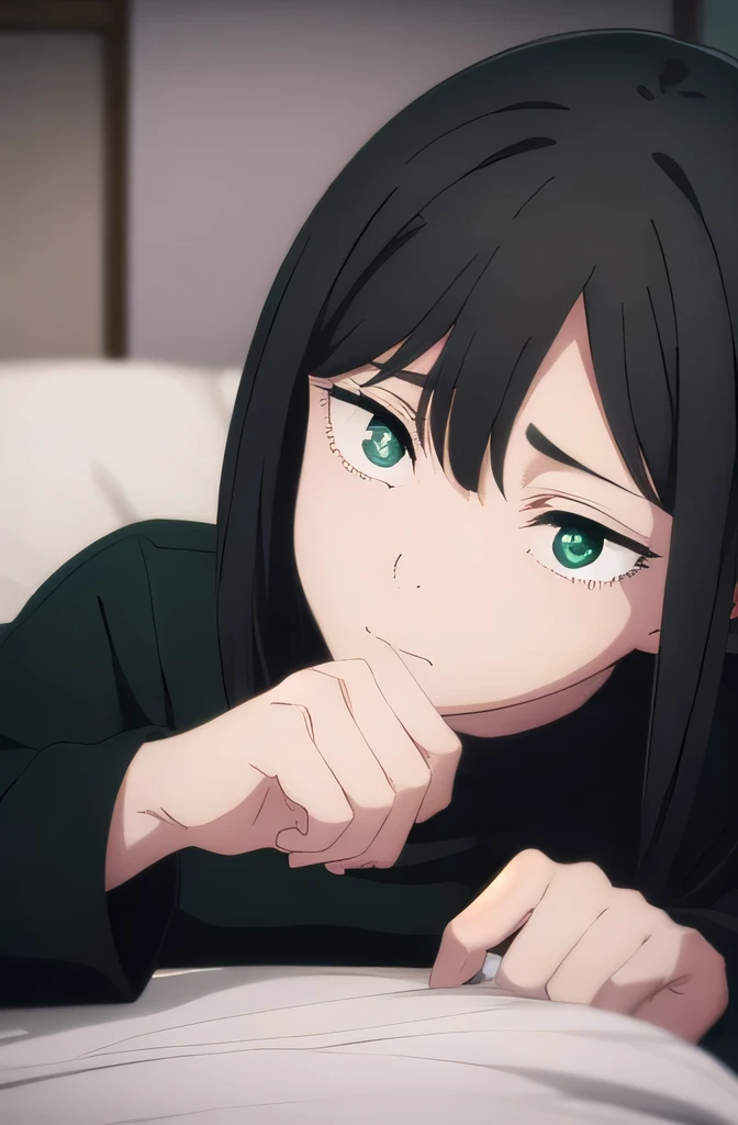 green eyed girl. with black sweatshirt