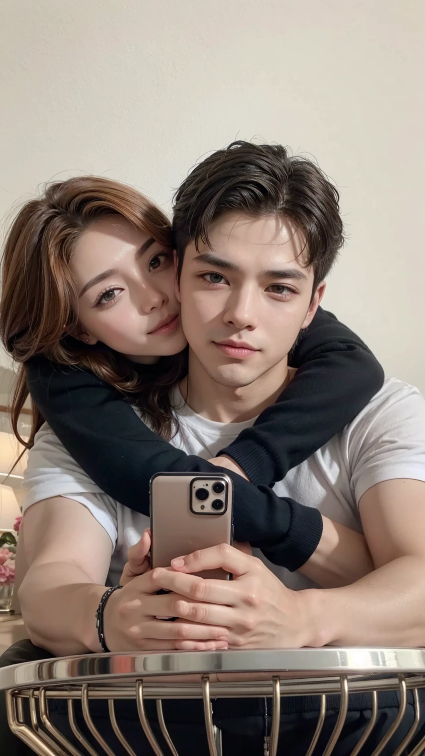 Straight couple taking photo, full HD, 4k