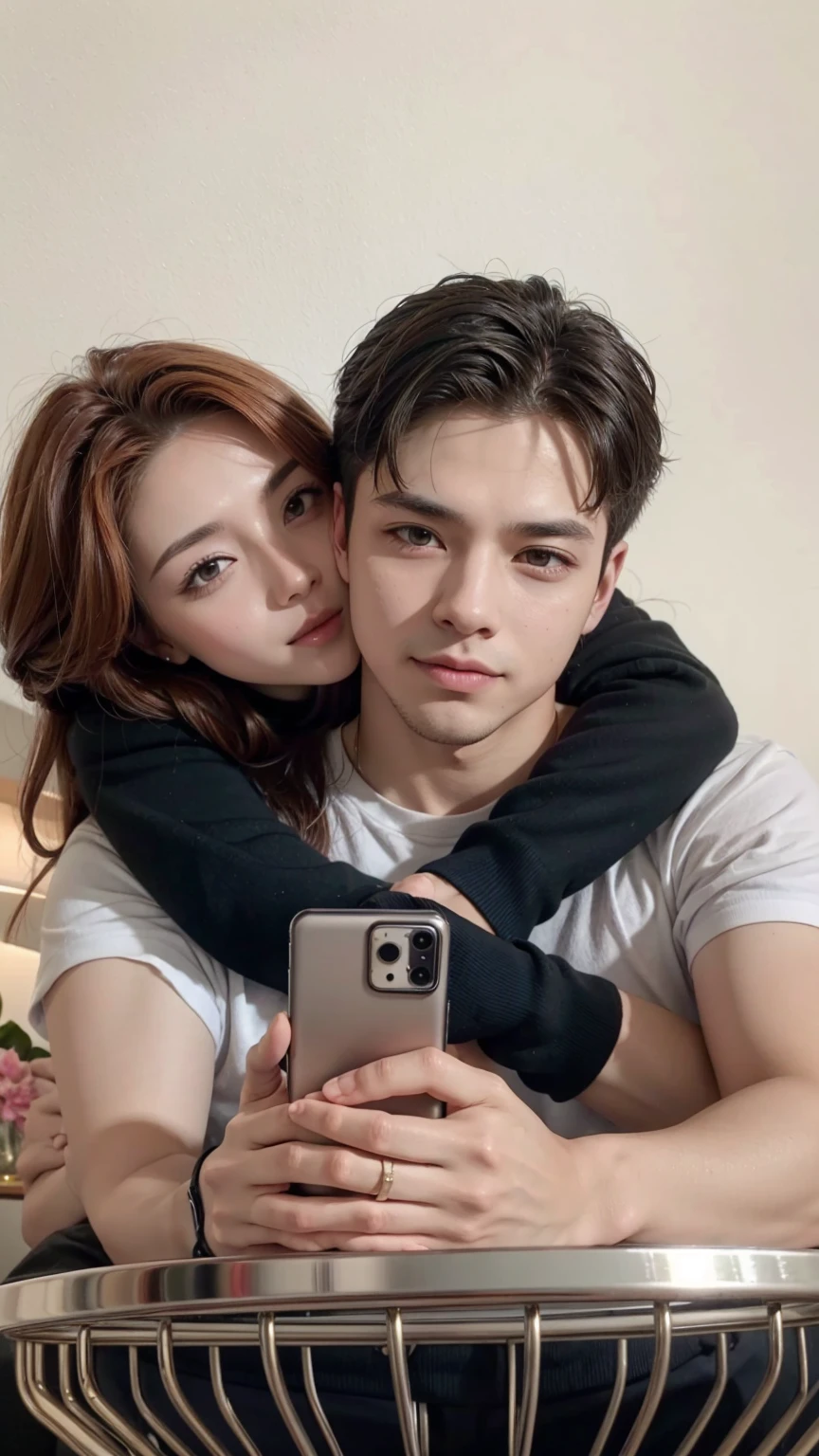 Straight couple taking photo, full HD, 4k 