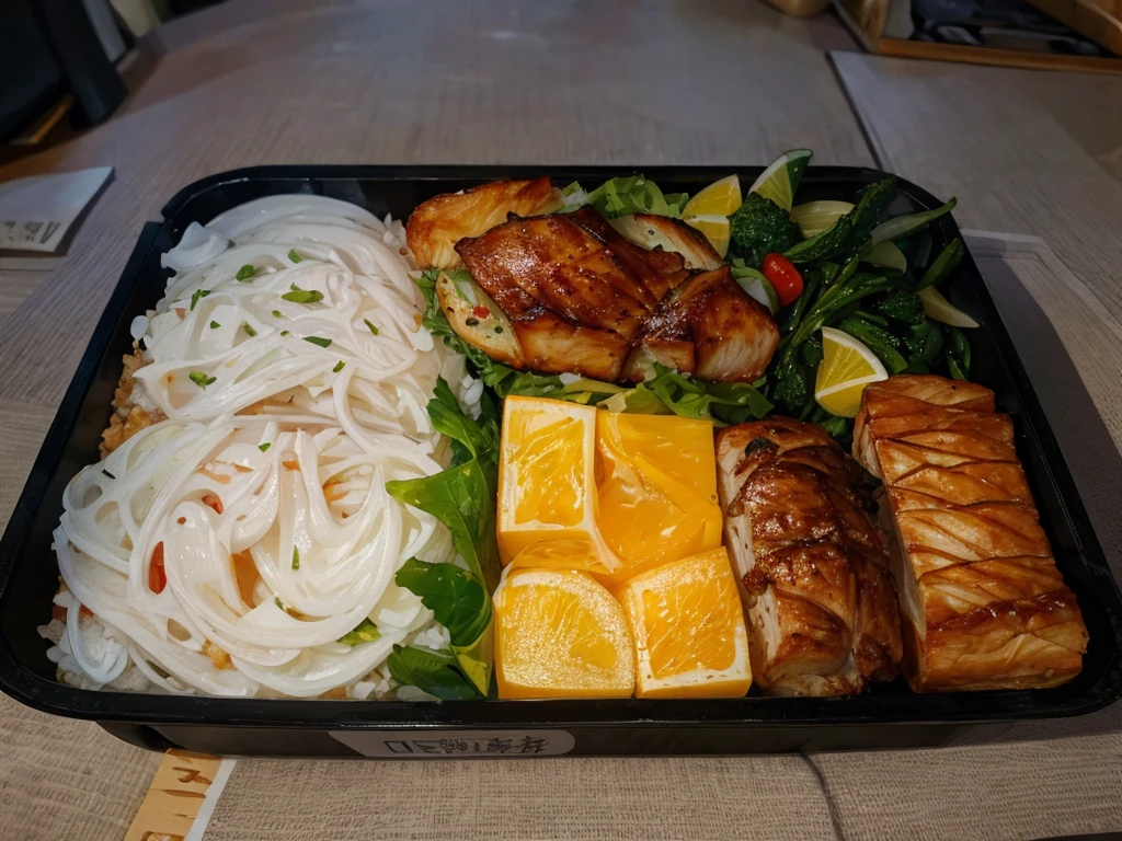 Very delicious lunch box。perfect anatomy, masterpiece, best quality, 16K, beautiful detailed grow, daydreaming expression.
