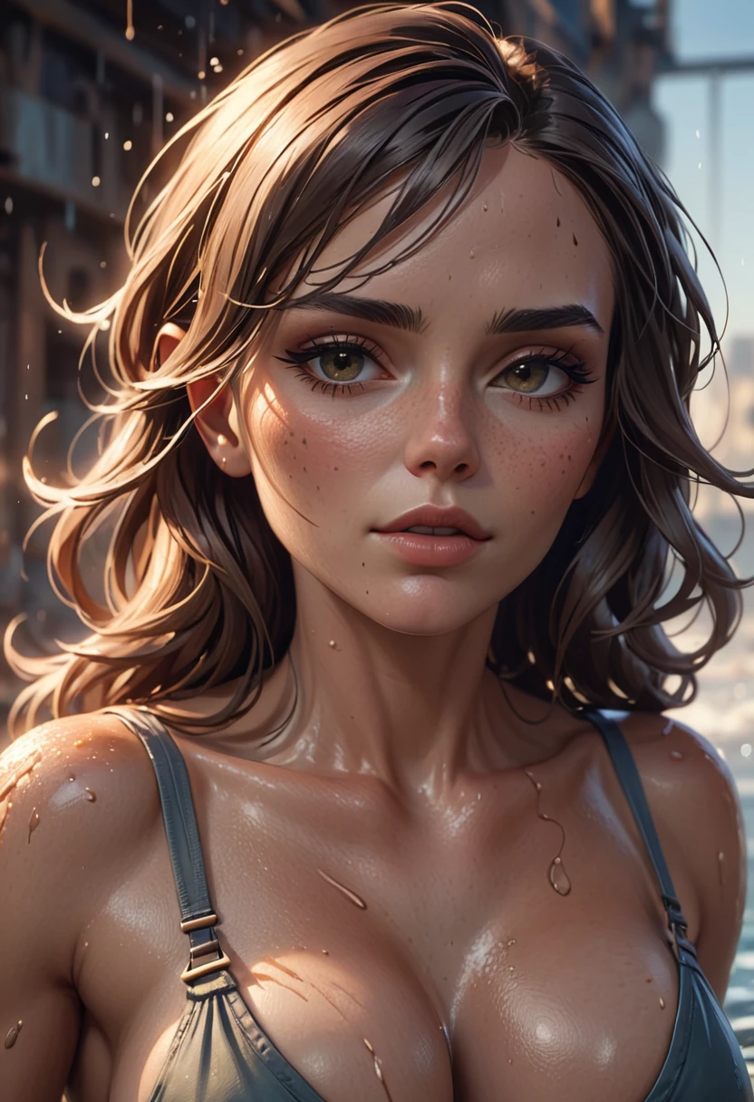 featuring a (((woman with a unique style))), RAW, artstation, splashes, 8k, photorealistic, concept art, photography, taken at 70mm, f2.8,