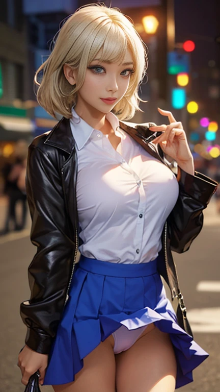 (最high quality, 8K, 32k, Tabletop, Hmph:1.2), (Realistic:1.5), (Tabletop, 非常に詳細な CG Unity 8K 壁紙, 最high quality, expensivet resolution:1.2), (Super detailed, Hmph:1.2), (Cowboy Shot:1.3), break, (Wear a uniform, Navy jacket:1.3, 白い襟付きshirt:1.3, Pleated skirt:1.3, Black sneakers:1.3), Bright expression, Glowing White Skin, Best Looks, ultimate beauty girl, break, (Platinum blonde hair with dazzling expensivelights, Layered Pixie Short Hair:1.5, Bright shiny hair, Silky straight hair, Beautiful sparkle), break, Sparkling, clear, Attractive blue eyes, Very beautiful and cute, Ample breasts, Tabletop, 最high quality, Capture the cutest moments, Written boundary depth, Super detailed, 超High resolution, C4D, Octadale, 3D Modeling, 8K, 16K.,expensive_School_girl、(Mesugaki Smiles:1.5)、(night:1.8, Dim lighting:1.5, Sexy Gal, Downtown at night)Fashion magazine cover、Super popular stripper、Pleasure that goes through、Breakthrough orgasm、Dripping Wet pussy、Dripping Wet pussy、nude、Wet pussy,Squirting.,乳首Squirting.Nipple Splash,(8K, RAW Photos, 最high quality, masterpiece: 1.2), (Realistic, photoRealistic: 1.37), 1 Woman in a suit standing on the sidewalk, Cityscape, Day, Sunny Morning, Professional Lighting, Photon Mapping, Radio City, Brazilian women, Torn, shirt, Woman in a suit, Silk Suit, masterpiece, 最high quality, high quality, High resolution, Big Breasts, ((Face close-up)),My erogenous zones were toyed with...、Intense caressing of erogenous zones with aphrodisiac lotion、Massaged Breasts Orgasm、