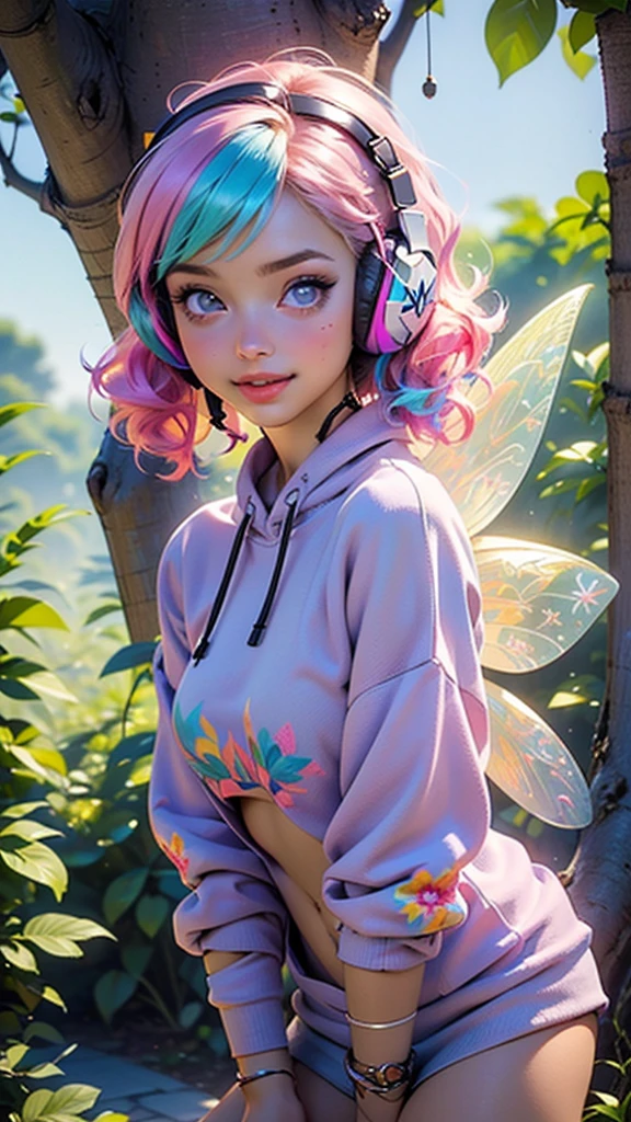 cute oppai elf,(((little ,oppai body,little, chibi))),(((6 years old))),((anime elf with extremely cute and beautiful pastel color hair)), (((elf))), (((elf ears))),multicolored elf,
(((Giant Breasted Girl))),((((multicolored pastel hair:1.35,short and curly hair hair,pastel hair,multicolored hair,colored inner hair,ear breathing)))),((pastel_eyes:1.3))),intricate eyes,beautiful detailed eyes,symmetrical eyes,big eyes:1.5,(((lustrous skin:1.5,bright skin: 1.5,skin tanned,shiny skin,very shiny skin,shiny body,plastic glitter skin,exaggerated shiny skin,illuminated skin))),(detailed body, (detailed face)),
cute,slutty,romantic,kawaii,(nsfw),
zettai ryouiki,revealing clothing,show skin,multicolored pastel shades,(((headphones, white sweatshirt,fairy wings:1.5))),((she is dressed in sky-themed clothes made out of clouds and sky motifs, Her outfit is fluffy and soft, with decora accessories like hairclips,multicolored, combination of various colors)),(((intricate outfit,intricate clothes,embroidered outfit,ornate outfit))),(((adorable girl with pink, purple, and baby blue color scheme))),
(dynamic pose:1.0),sweet and delicate smile,(centered,scale to fit dimensions,Rule of thirds),
((world tree,tree houses)),scenery:1.25,((intricate scenery)),((world tree background,tree houses background)),(natural magic,mystical powers),
(Glossy winter ornaments),highres,sharp focus,(ultra detailed,extremely detailed),(photorealistic artwork:1.37),(extremely detailed CG unity 8k wallpaper),(((vibrant colors,vibrant theme))),(intricate),(masterpiece),(best quality),artistic photography,(photography taken by sldr),(intricate background),perfect rendered face,perfect face details,realistic face,photo realistic,((intricate detail)),(((realism))),