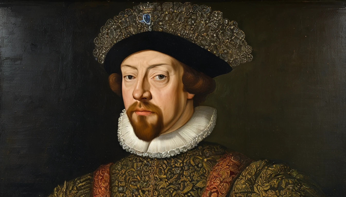 Oil portrait, 16th century, European king