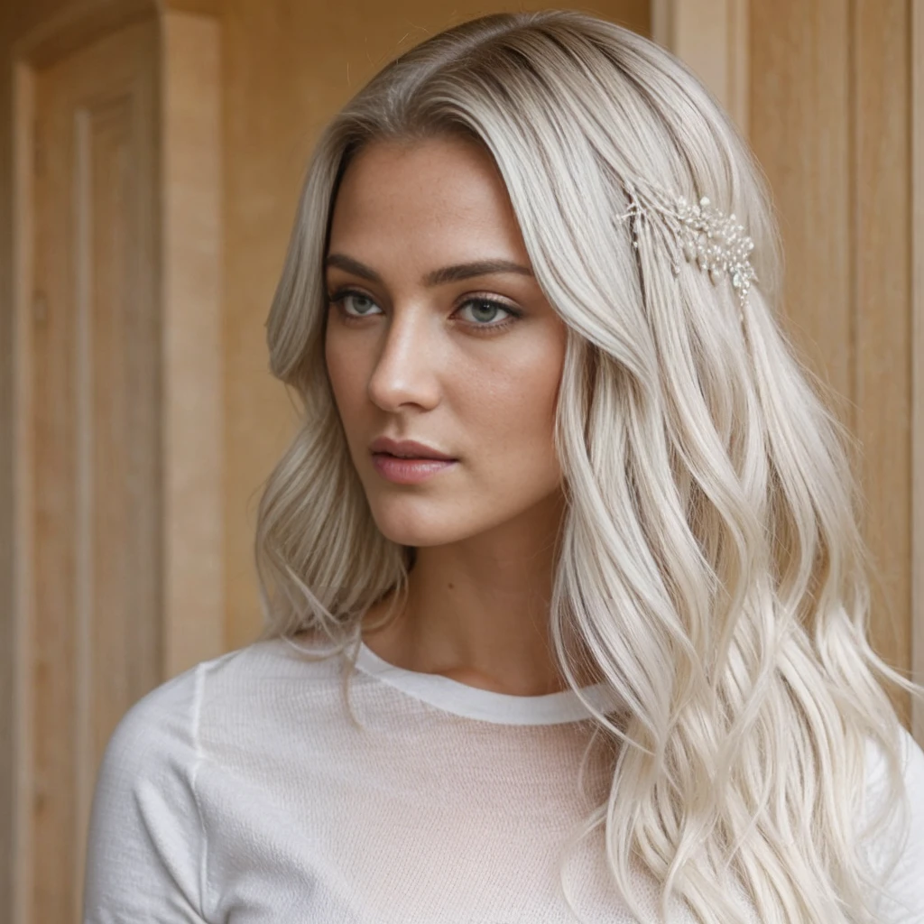 cheveux blancs purs, cheveux blancs purs, (cheveux jusqu'à la taille), cheveux éclatants, cheveux détaillés, yeux bleus, Beaux yeux, yeux et visage extrêmement détaillés, Beaux yeux détaillés, ultra détaillé, affronter le monde, peau claire, Fille de 22 ans, chef-d'œuvre, Belle Suédoise, (Coffre gothique Dresedium noir très détaillé), (corps parfait), (cheveux longs blancs bouclés), Extérieur, (Texture de la peau:1.1), meilleure qualité, ultra haute résolution, Photo brute, Nikon D850, éclairage arrière, Lumière de jante, lumière du soleil éblouissante, détaillant:1.2, (Ombre chaude, ton chaud:1.2), (photo couleur)