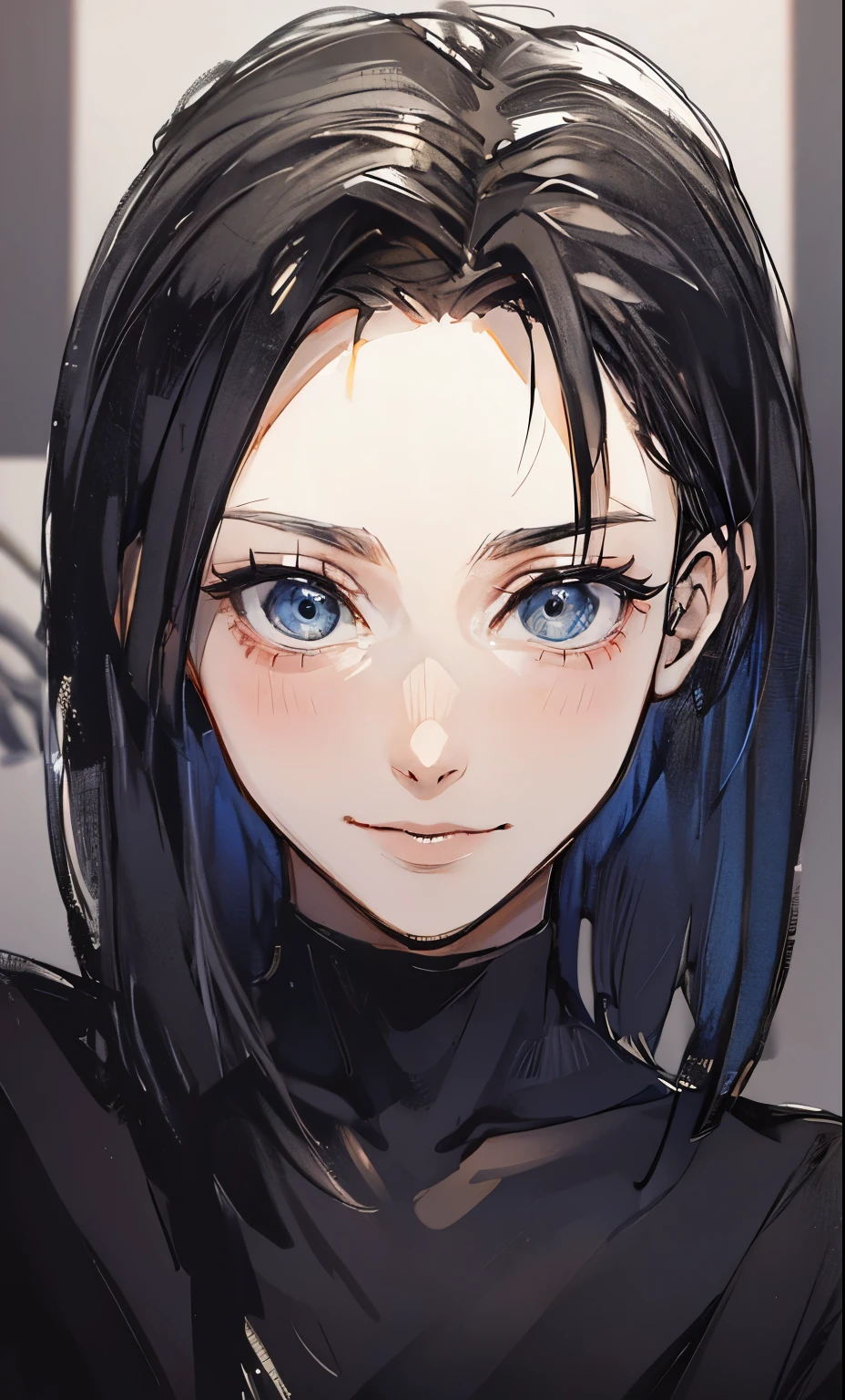 girl, black hair, short hair