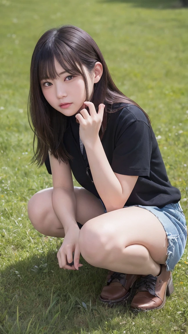 1 Female,((One girl)),((16 years:1)), cowboy_shot,(from_front:1.5),Eye of the worm,squat,自分のfeetを抱きしめる, On the grass,10 generations, Very young,純真なbeautiful少女たち, Idol&#39;s face, Delicate girl:1,feet,knees,(elegant_Sandals:1),(Tunic blouse:1.0), (Ruffled tops:1.0), (trainer:1),(cardigan:1),Sleeves are longer than the wrist, overly too long sleeves, (denim_skirt:1.3),at the park,(knees_Away:0.8),(skirtの中from見えるおまんこの割れ目), (Camel Toe:1), (Young pussy:0.8), masterpiece, Highest quality, 8K,(beautiful_skin:1),Detailed face,Smooth bristles, Glowing black eyes,Sparkling eyes,Childish,RAW Photos, Professional Lighting, Film Grain, chromatic aberration,Expressionless, (Small eyes and face:1.0), (Bokeh:1.1),School bag very flat tit, sit nipples are erect, on Delivery table、open leg open pussy, vaginal opening, Open the vagina with your hands, Obstetrics and gynecology, large labia minora folds the vaginal opening is wet clitoris erect wet pussy Squirting fuckking