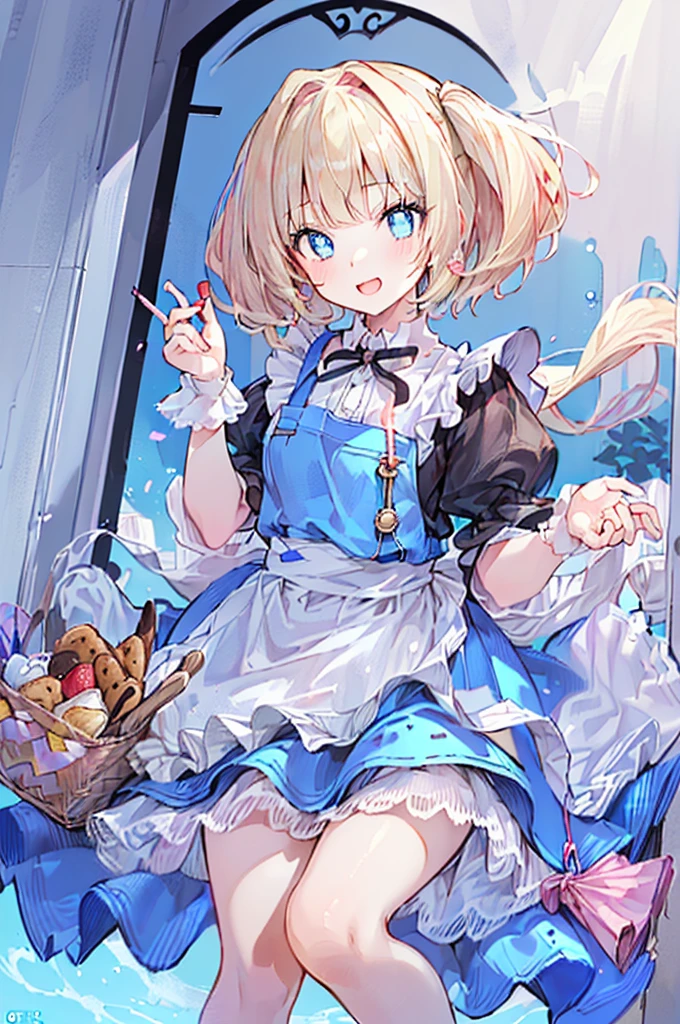 (perky chest:1.2), (pointed chest:1.2),(((Black Tunic:1.3))),(((cakes and bread in the basket),Cute and beautiful girl,Cute round face,Cute smile,with blush cheeks,Red Lip,a girl , nsfw:1.2, beautiful body:1.3), shinny skin, BREAK, ((alice in the wonderland:1.3, cute, kawaii, lovely, funny, a girl falling down from sky:1.3, girl flying in sky:1.4, girl floating in air:1.5, rolling upskirt by wind:1.6, (with sparkling eyes and a contagious smile),open mouth, Looking at Viewer, surprised, putting hands on crotch over the skirts:1.5)), BREAK, ((floating things as follows:1.3, PlayingCards, Trump, tea cup, tea pot, tea spoons, pocket watch:1.3, lip sticks, candies:1.2, cookies, jam bottles, classical door_keys)), ((long purply_Blue dress :1.5, wearing long flaired skirt:1.3, the skirt is blowing:1.3, cute pink Apron, black stockingedium long platinum-blonde hair:1.2, twin tail hair:1.6, tied hair with a large ribbon), (Blue eyes, bright pupils with highlights, detailed eyes), (lying down on your back:0.7, spreading legs with rising up straight:0.7), sexy posture, fantastic colorful art, (fantasy art:1.2, wondered images), ((correct anatomy:1.5, perfect anatomy:1.3, correct hand, small foot:1.2)),
