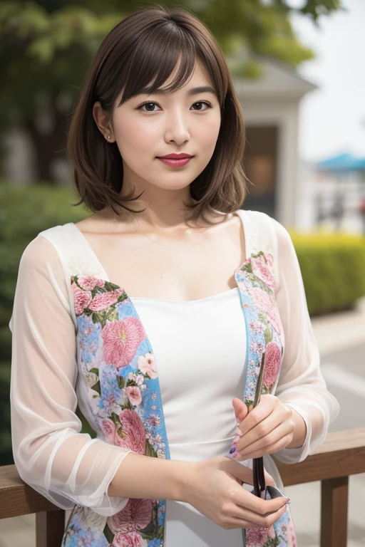 1girl,sexy pose,best quality,masterpiece,illustration,an extremely delicate and beautiful,CG,unity,8k wallpaper,Amazing,finely detail,masterpiece,official art,extremely detailed CG unity 8k wallpaper,incredibly absurdres,huge filesize,ultra-detailed,highres,extremely detailed,beautiful detailed girl,realistic,outdoors,light contrast,(florals_buzzer_dress:1.5),、Red lipstick、